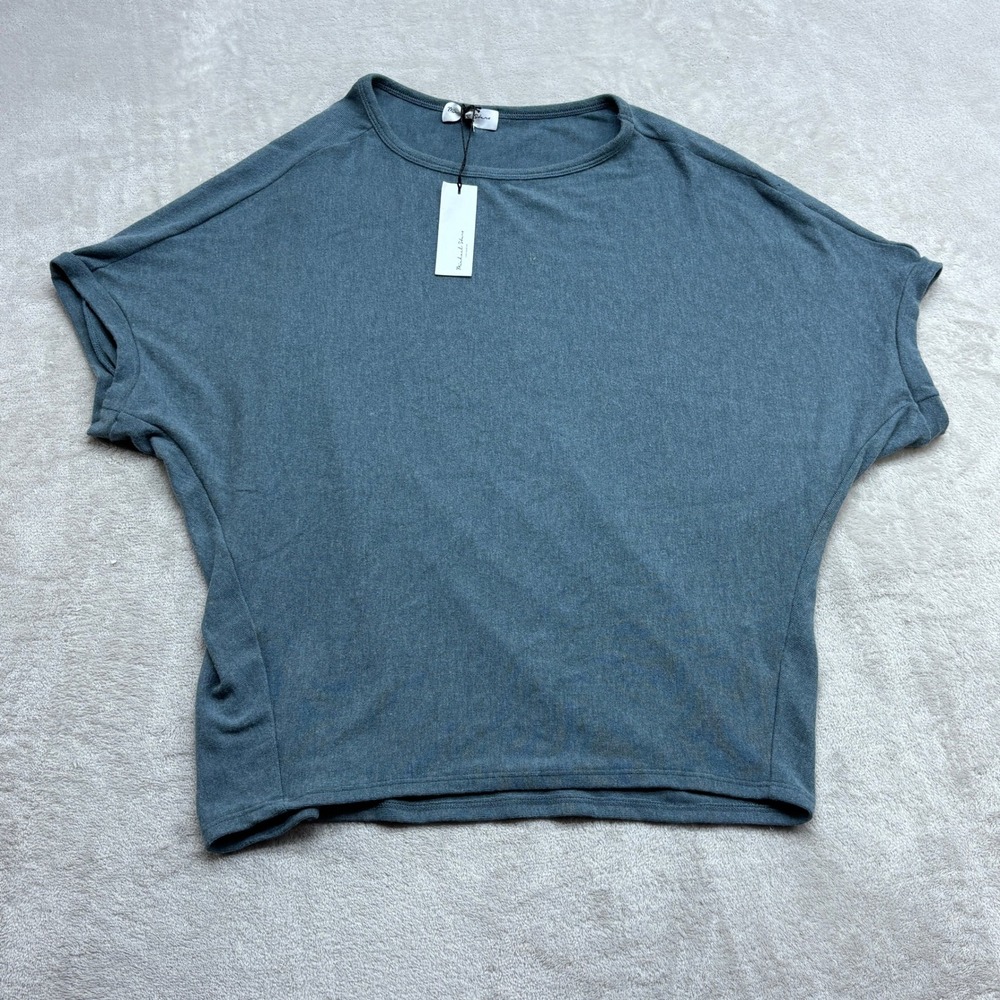 Michael Stars Verna Dolman Sleeve Knit Top Womenls M Slate Madison Brushed Chic